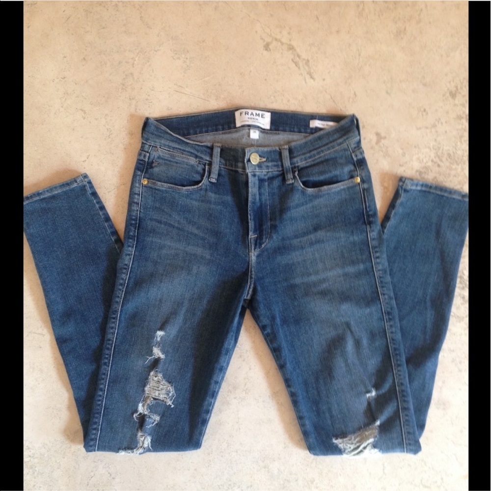 Frame Le High Skinny distressed jeans size 26